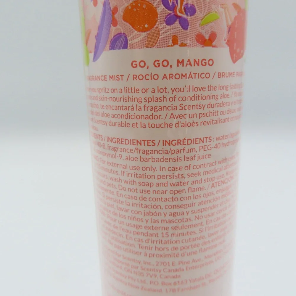 Scentsy Go Go Mango Fragrance Mist 4.2 fl oz Body‎ Spray with Aloe Retired NEW